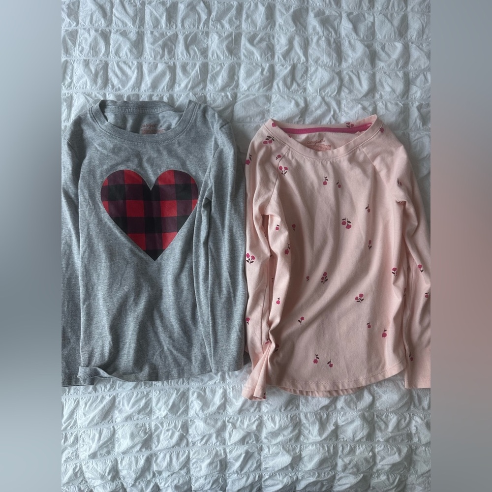 Cat & Jack Gray and Pink Long Sleeve Tees